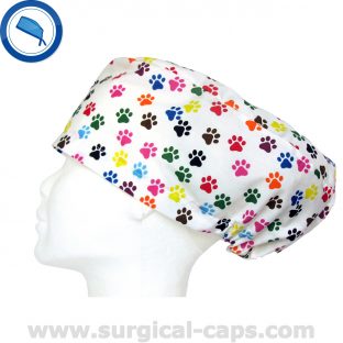 Surgical Caps Coloured Claws Vets - 158