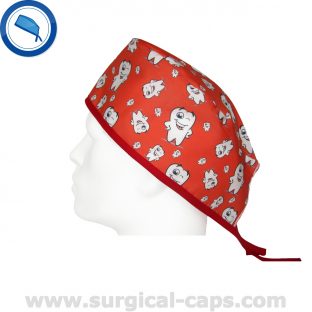 Surgical Caps for Dentists in Red - 643